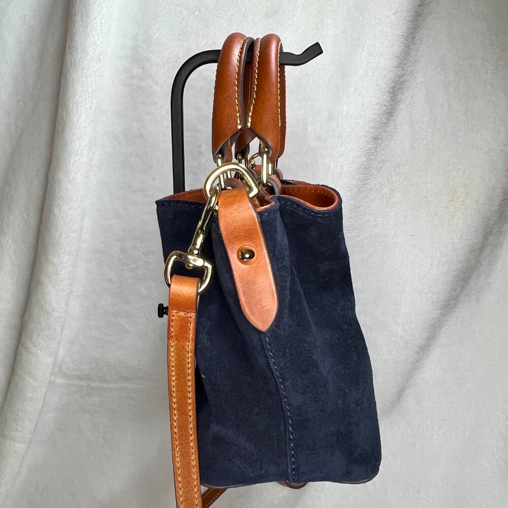 Dooney & Bourke Navy Blue Suede Mini Barlow Satchel EUC - Picture 5 of 9